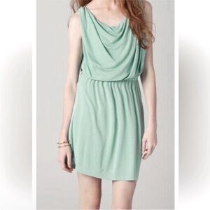 Halston Heritage Mint Green Sleeveless Draped Bodice Mini Dress Sz M